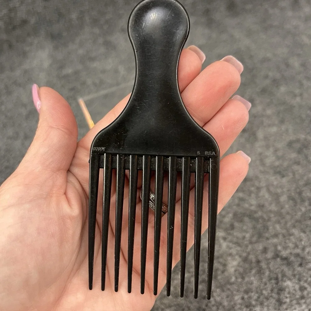 Vintage Goody Lift Comb Hair Pick with Handle Retro  Black 5.25
